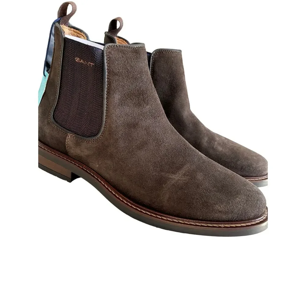 GANT Brockwill Dark Brown Boots EU 43 (US Men's 9.5-10) Classic Pull-On Style - Picture 7 of 8